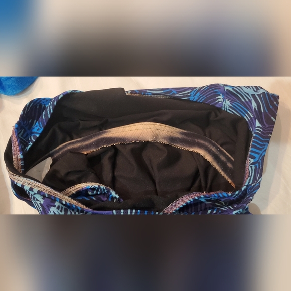 Blue Leaf Print One Piece Swim Suit - Picture 3 of 3